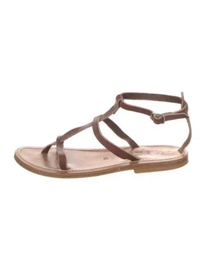 Pre-owned Kjacques Leather Gladiator Sandals In Pink