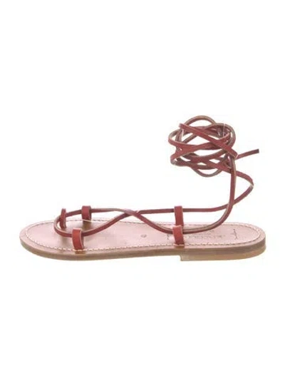 Pre-owned Kjacques Leather Gladiator Sandals In Pink