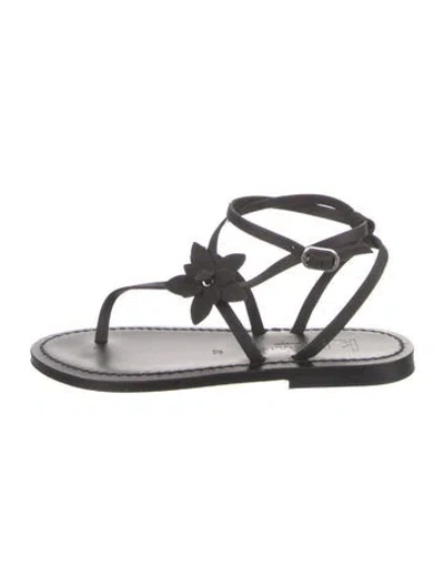 Pre-owned Kjacques Leather Sandals In Black