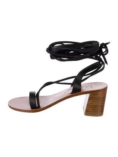 Pre-owned Kjacques Leather Sandals In Black