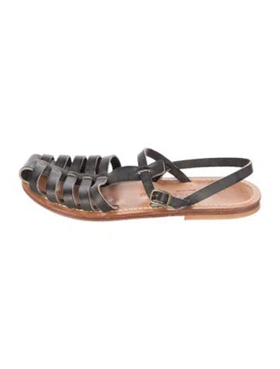 Pre-owned Kjacques Leather Sandals In Black