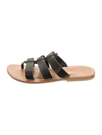 Pre-owned Kjacques Leather Sandals In Black