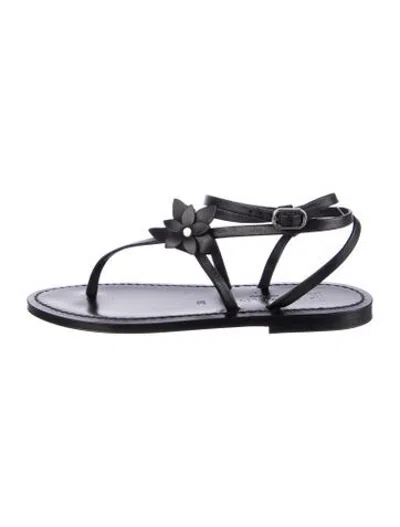 Pre-owned Kjacques Leather Sandals In Black