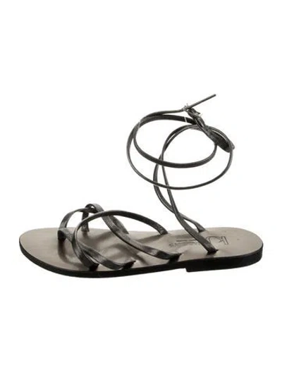 Pre-owned Kjacques Leather Sandals In Black/clear