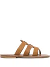 Kjacques Leather Sandals In Brown
