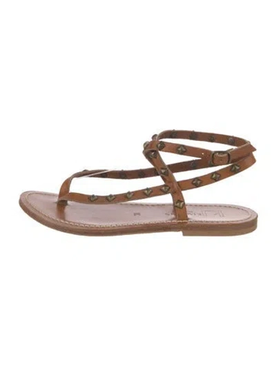 Pre-owned Kjacques Leather Sandals In Brown