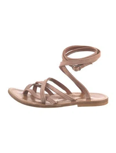 Pre-owned Kjacques Leather Sandals In Brown