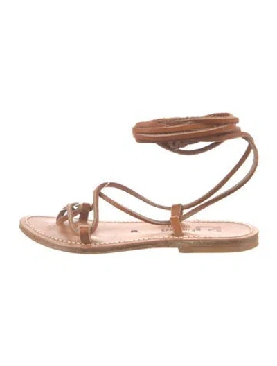 Pre-owned Kjacques Leather Sandals In Brown
