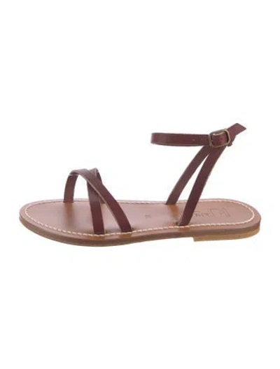 Pre-owned Kjacques Leather Sandals In Brown