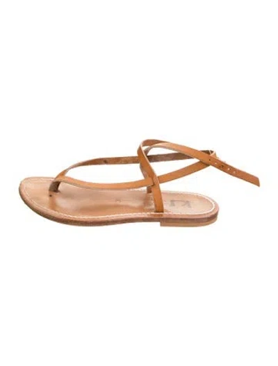 Pre-owned Kjacques Leather Sandals In Brown