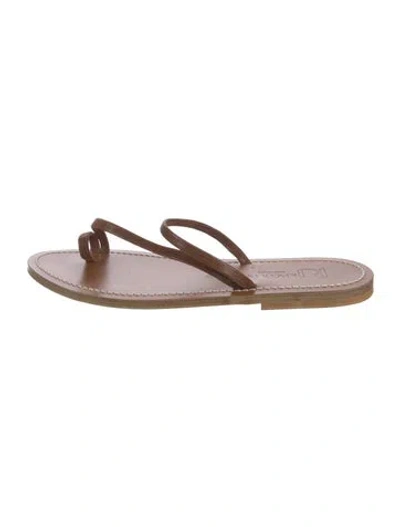 Pre-owned Kjacques Leather Sandals In Brown