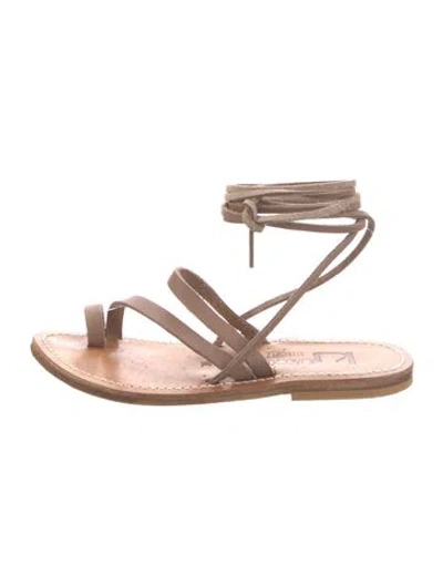Pre-owned Kjacques Leather Sandals In Brown