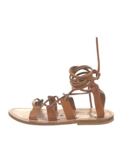 Pre-owned Kjacques Leather Sandals In Brown
