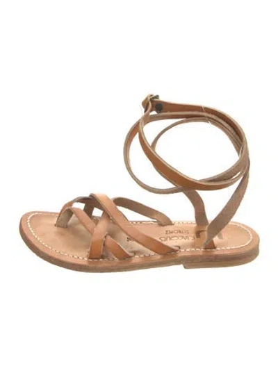 Pre-owned Kjacques Leather Sandals In Brown