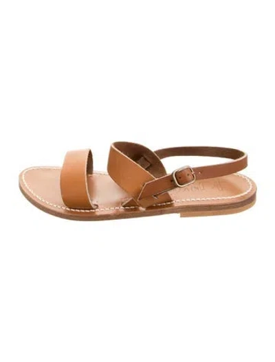 Pre-owned Kjacques Leather Sandals In Brown