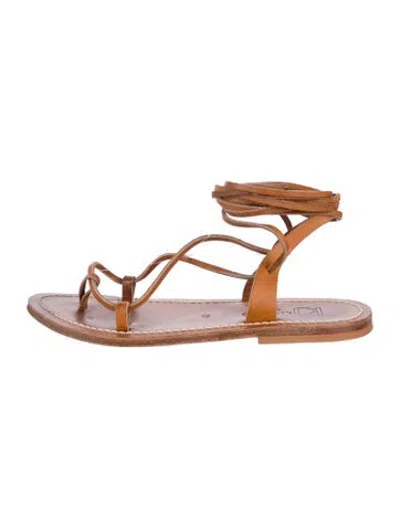 Pre-owned Kjacques Leather Sandals In Brown