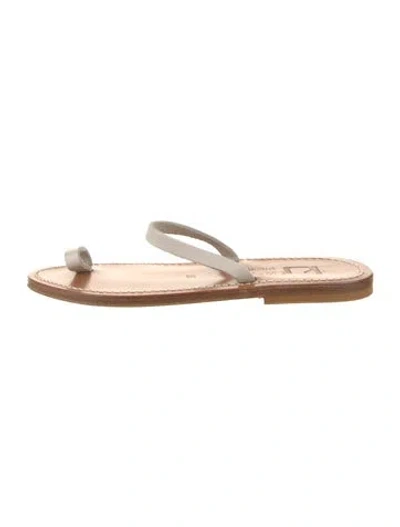 Pre-owned Kjacques Leather Sandals In Brown/white