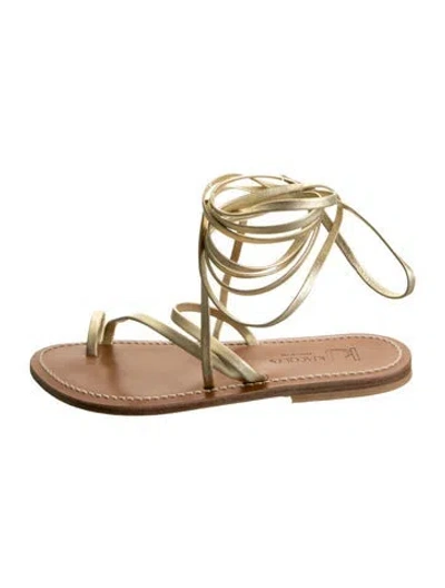 Pre-owned Kjacques Leather Sandals In Gold