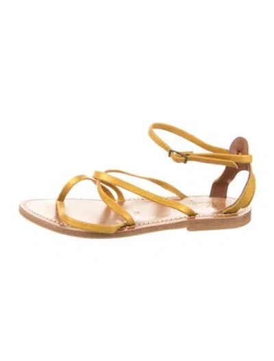 Pre-owned Kjacques Leather Sandals In Gold