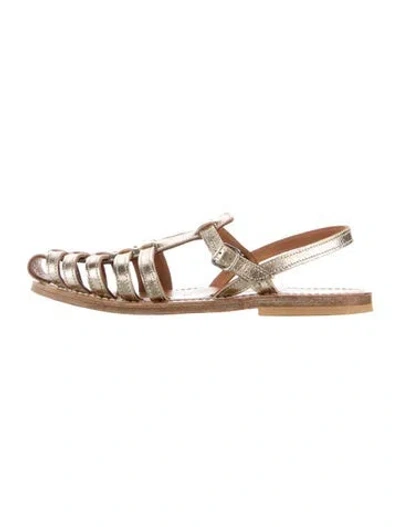 Pre-owned Kjacques Leather Sandals In Gold/metallic