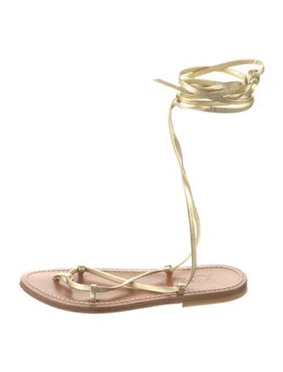 Pre-owned Kjacques Leather Sandals In Gold/metallic