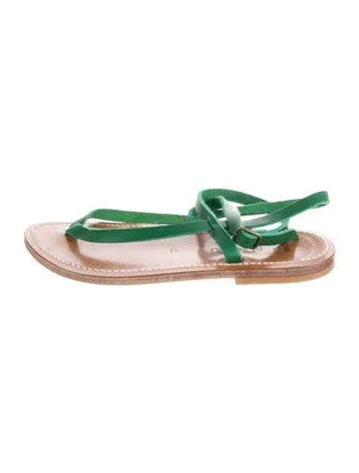 Pre-owned Kjacques Leather Sandals In Green