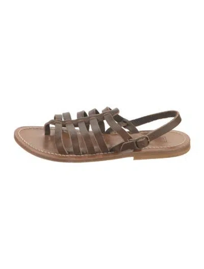 Pre-owned Kjacques Leather Sandals In Neutrals
