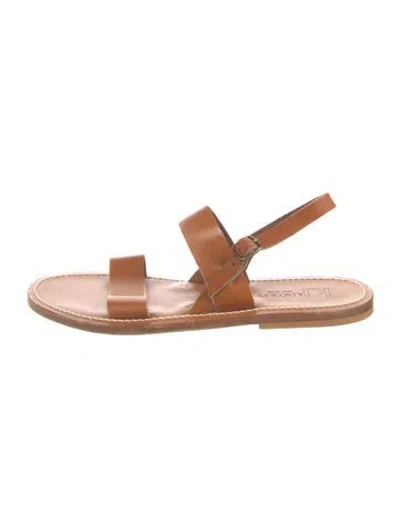 Pre-owned Kjacques Leather Sandals In Neutrals