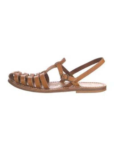Pre-owned Kjacques Leather Sandals In Neutrals