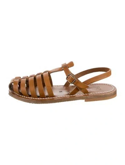 Pre-owned Kjacques Leather Sandals In Neutrals