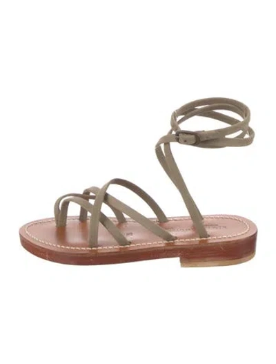 Pre-owned Kjacques Leather Sandals In Neutrals