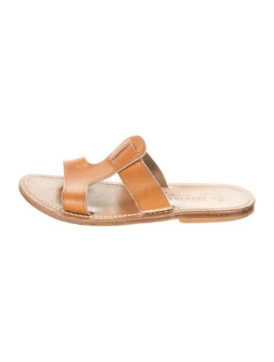 Pre-owned Kjacques Leather Sandals In Neutrals