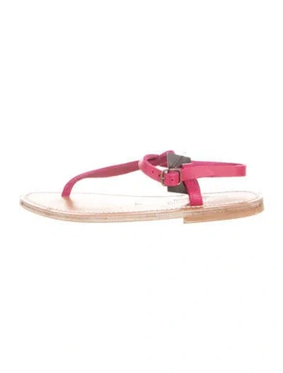 Pre-owned Kjacques Leather Sandals In Pink