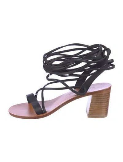 Pre-owned Kjacques Leather Sandals In Purple