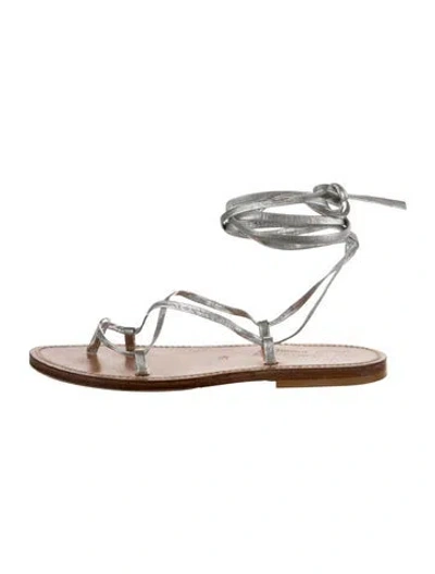 Pre-owned Kjacques Leather Sandals In Silver