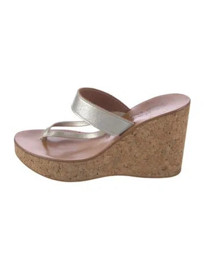 Pre-owned Kjacques Leather Sandals In Silver