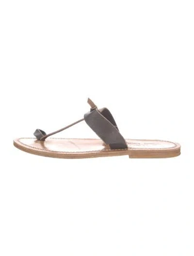 Pre-owned Kjacques Leather Slides In Blue