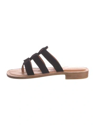Pre-owned Kjacques Leather Slides In Brown