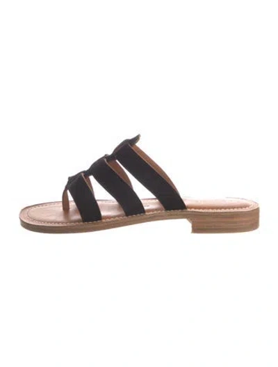 Pre-owned Kjacques Leather Slides In Brown