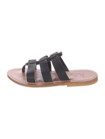 Pre-owned Kjacques Leather Slides In Multicolor