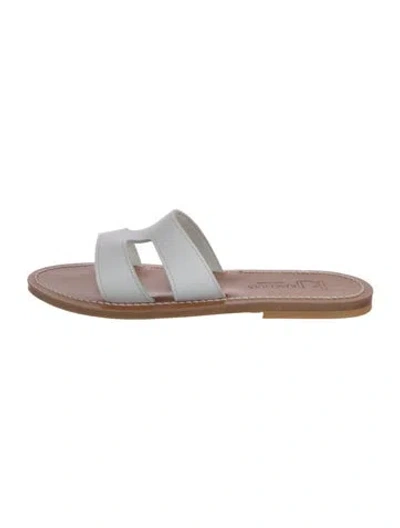 Pre-owned Kjacques Leather Slides In Neutral