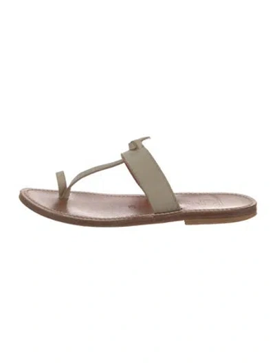 Pre-owned Kjacques Leather Slides In Neutral