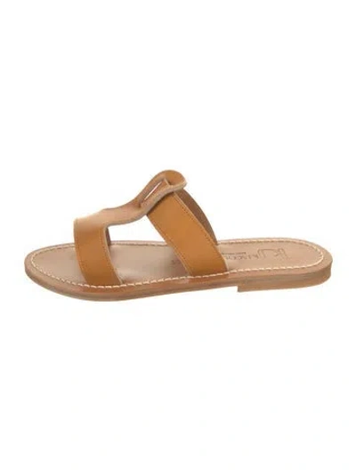 Pre-owned Kjacques Leather Slides In Neutral