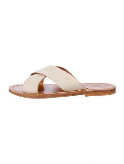 Pre-owned Kjacques Leather Slides In Neutral