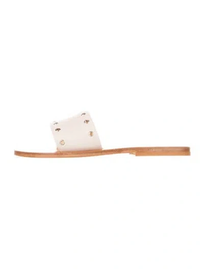 Pre-owned Kjacques Leather Slides In Neutrals