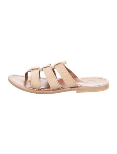 Pre-owned Kjacques Leather Slides In Neutrals