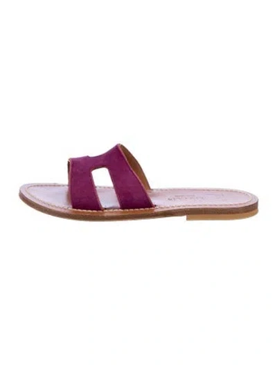 Pre-owned Kjacques Leather Slides In Purple