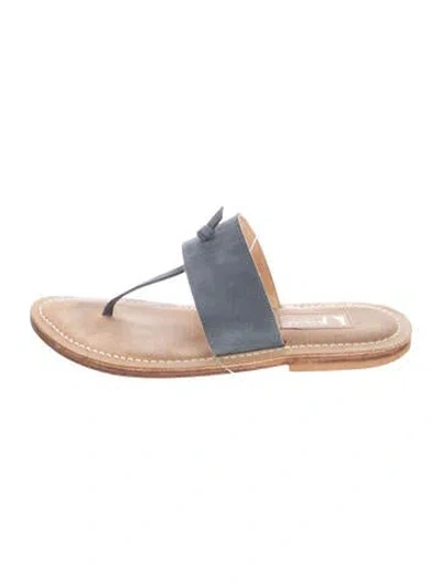 Pre-owned Kjacques Leather Slides In White