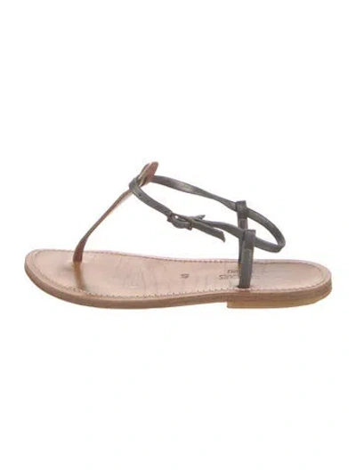 Pre-owned Kjacques Leather T-strap Sandals