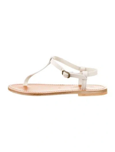 Pre-owned Kjacques Leather T-strap Sandals In Transparent